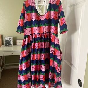 Hanna Andersson Colorful Strawberry Print Kids Dress